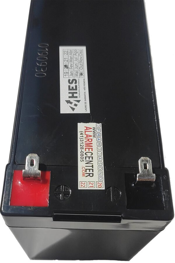 Bateria 12v 7ah de segurança alarme e cerca elétrica marca HES com terminal faston t1