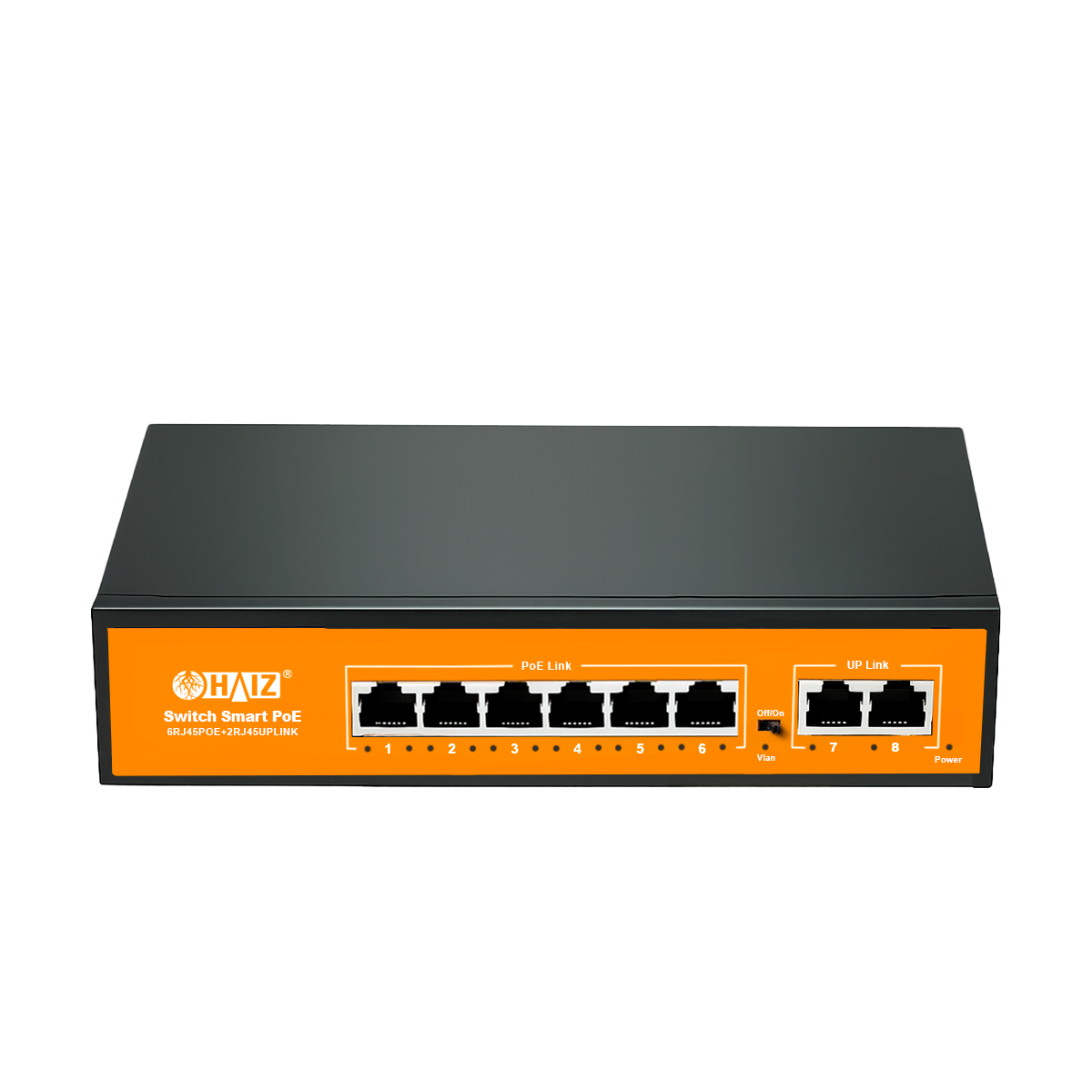Switch POE Haiz 6 Portas Gigabit 10/100/1000Mbps + 2 UPLINK- HZ-1008GBPOE-A