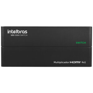 Switch Intelbras na cor preta com 4 entradas HDMI por uma saída